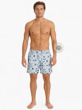 Southern Proper Men’s Shorts Nautical Design Boardshorts Swimwear Trunks Size M